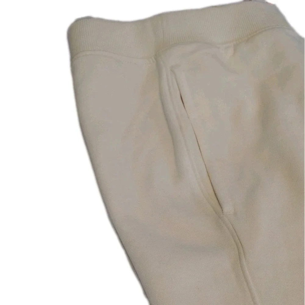 Champion Men's Warm Soft Fleece Side Pockets Drawcord‎ Jogger Large Natural